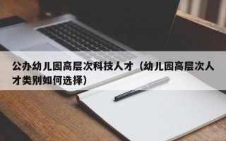 公办幼儿园高层次科技人才（幼儿园高层次人才类别如何选择）