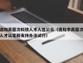 洛阳高层次科技人才人选公示（洛阳市高层次人才认定和支持办法试行）