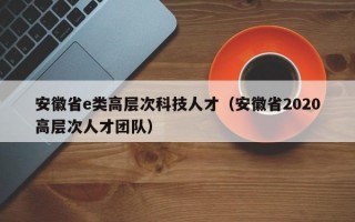 安徽省e类高层次科技人才（安徽省2020高层次人才团队）