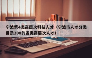 宁波第4类高层次科技人才（宁波市人才分类目录208的各类高层次人才）
