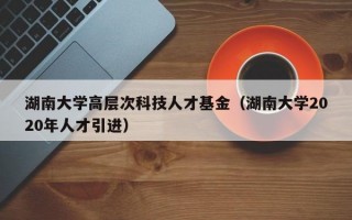 湖南大学高层次科技人才基金（湖南大学2020年人才引进）
